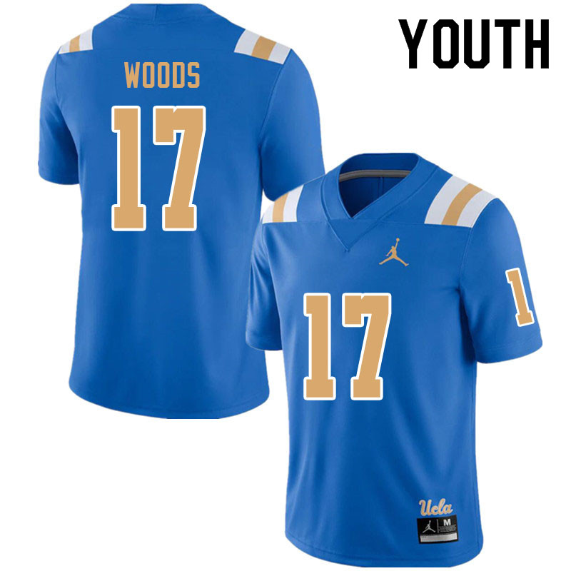 Jordan Brand Youth #17 Jalen Woods UCLA Bruins College Football Jerseys Sale-Blue
